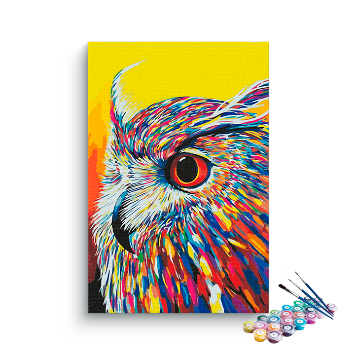 DIY Painting Kit -Vibrant Owl Wisdom Paint by Numbers Kit