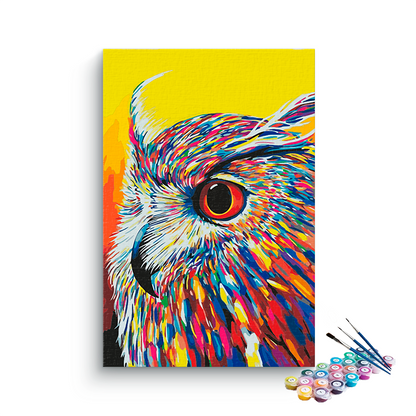 DIY Painting Kit -Vibrant Owl Wisdom Paint by Numbers Kit
