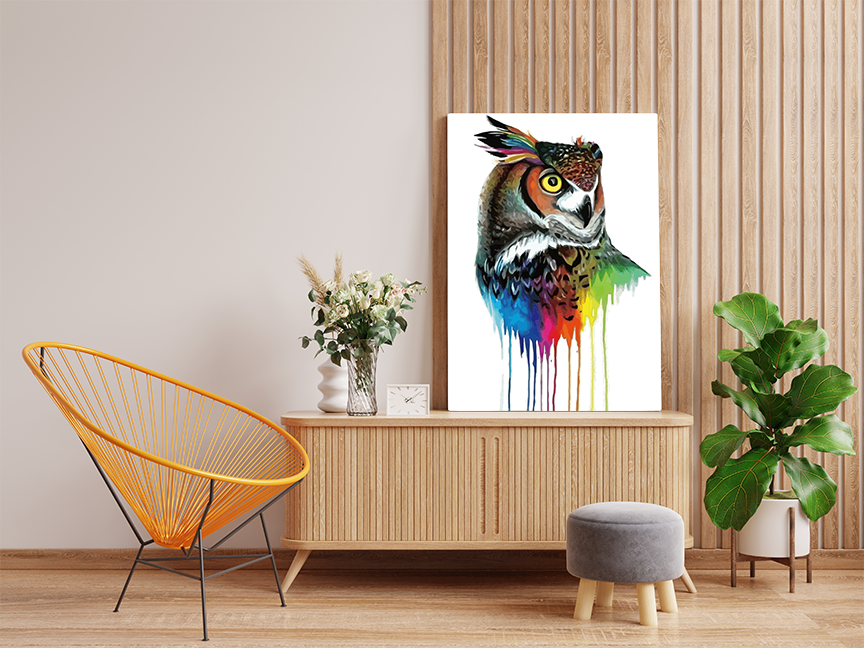 DIY Paint by numbers kit - Vibrant Owl Splash Paint by Numbers Kit