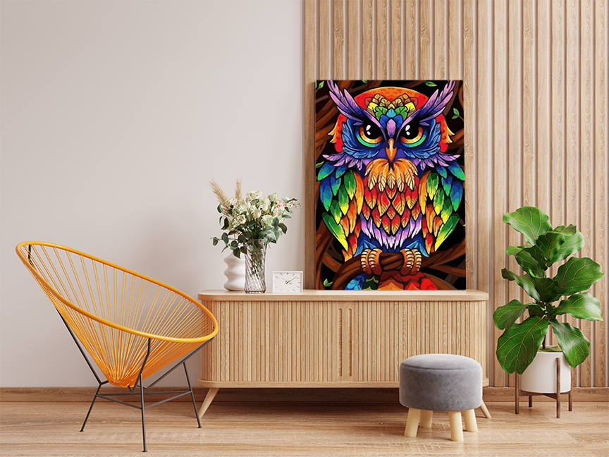 DIY Paint by numbers kit - Vibrant Owl Paint by Numbers Kit