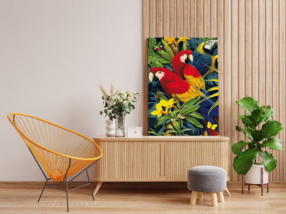 DIY Paint by numbers kit - Vibrant Parrots Paint by Numbers Kit