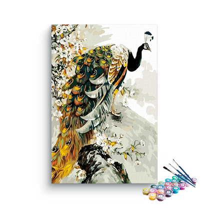 DIY Painting Kit -Majestic Peacock Paint by Numbers Kit