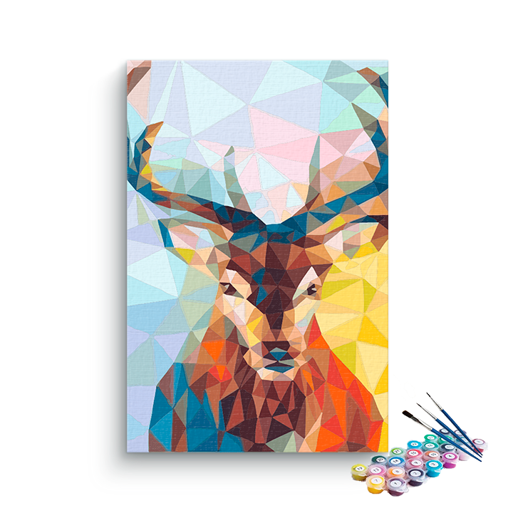 DIY Painting Kit -Geometric Deer Paint by Numbers Kit