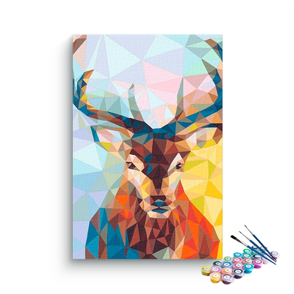 DIY Painting Kit -Geometric Deer Paint by Numbers Kit