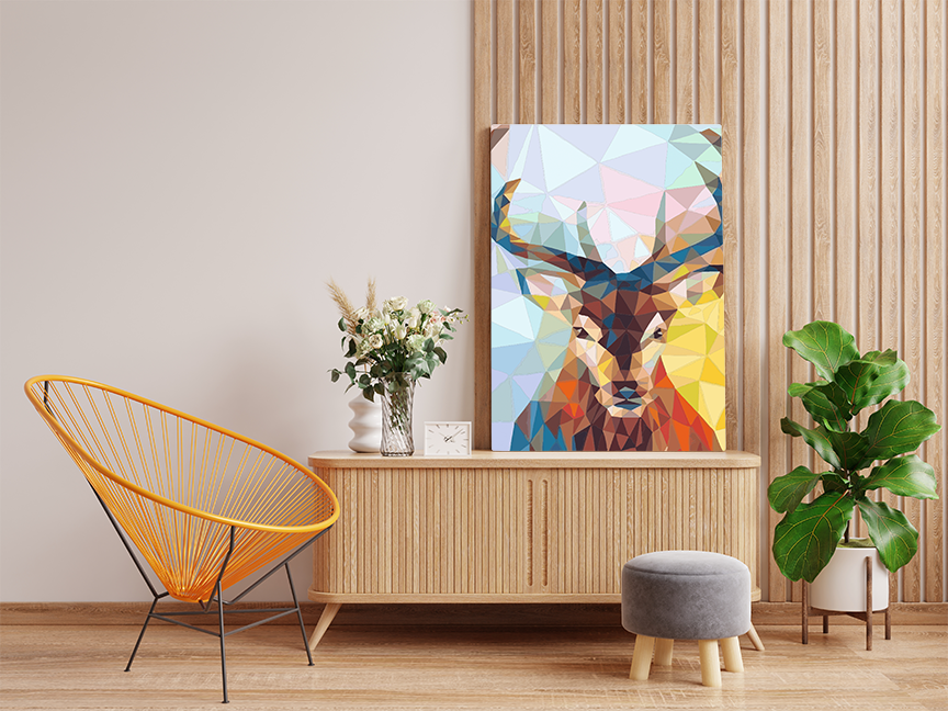 DIY Paint by numbers kit - Geometric Deer Paint by Numbers Kit