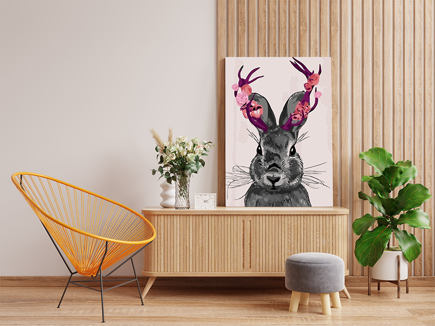 DIY Paint by numbers kit - Whimsical Rabbit Paint by Numbers Kit