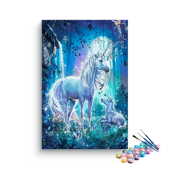 DIY Painting Kit -Enchanted Unicorns Paint by Numbers Kit