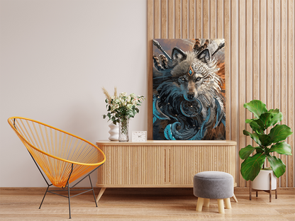 DIY Paint by numbers kit - Spirit Warrior Wolf Paint by Numbers Kit