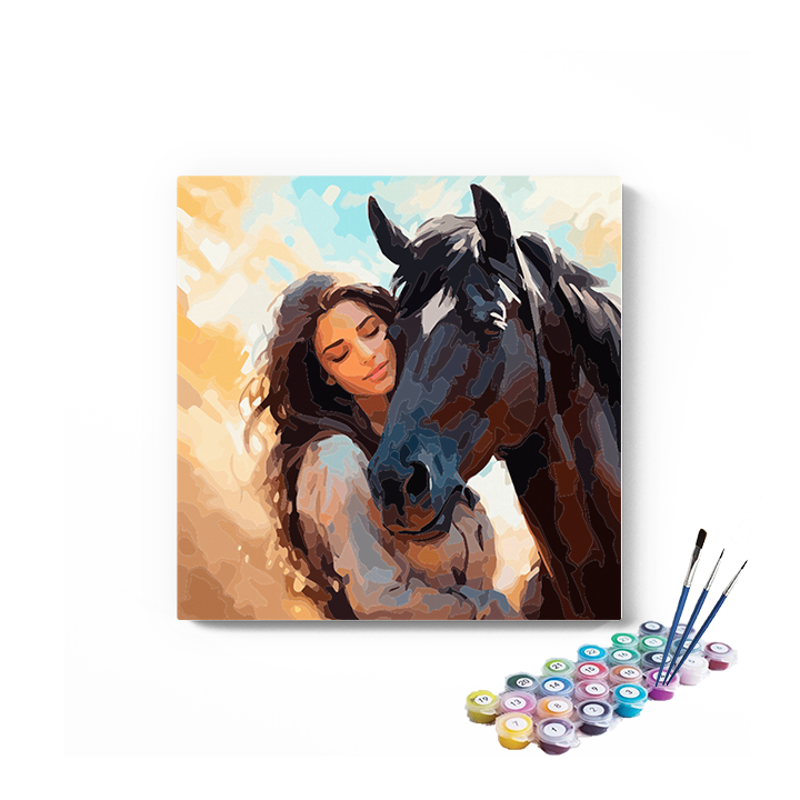 DIY Painting Kit -Woman with Horse Paint by Numbers Kit