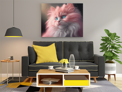 DIY Paint by numbers kit - Fluffy Pink Kitten Paint by Numbers Kit