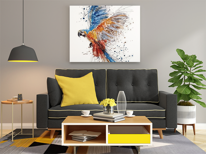 DIY Paint by numbers kit - Vibrant Parrot Splash Paint by Numbers Kit