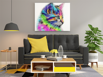 DIY Paint by numbers kit - Rainbow Kitten Paint by Numbers Kit