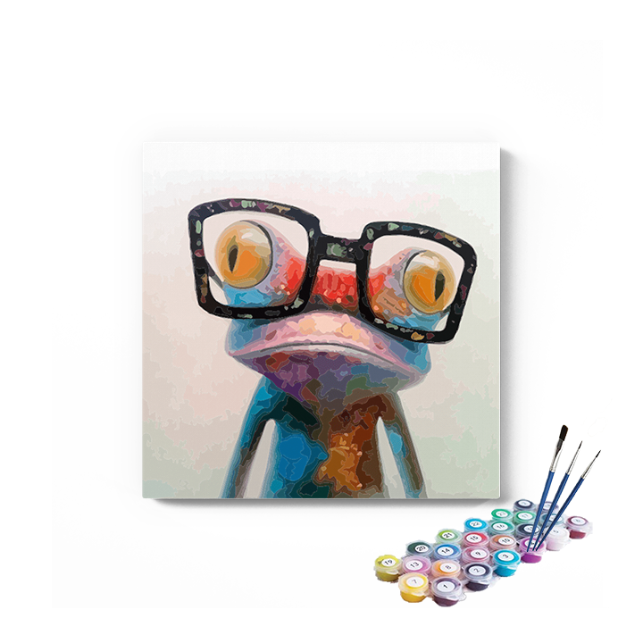 DIY Painting Kit -Quirky Frog with Glasses Paint by Numbers Kit