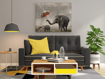 DIY Paint by numbers kit - Elephants in the Rain Paint by Numbers Kit