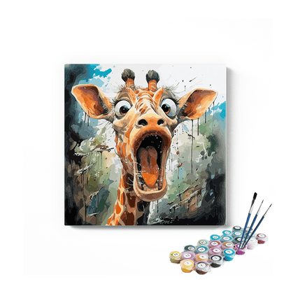 DIY Painting Kit -Surprised Giraffe Paint by Numbers Kit