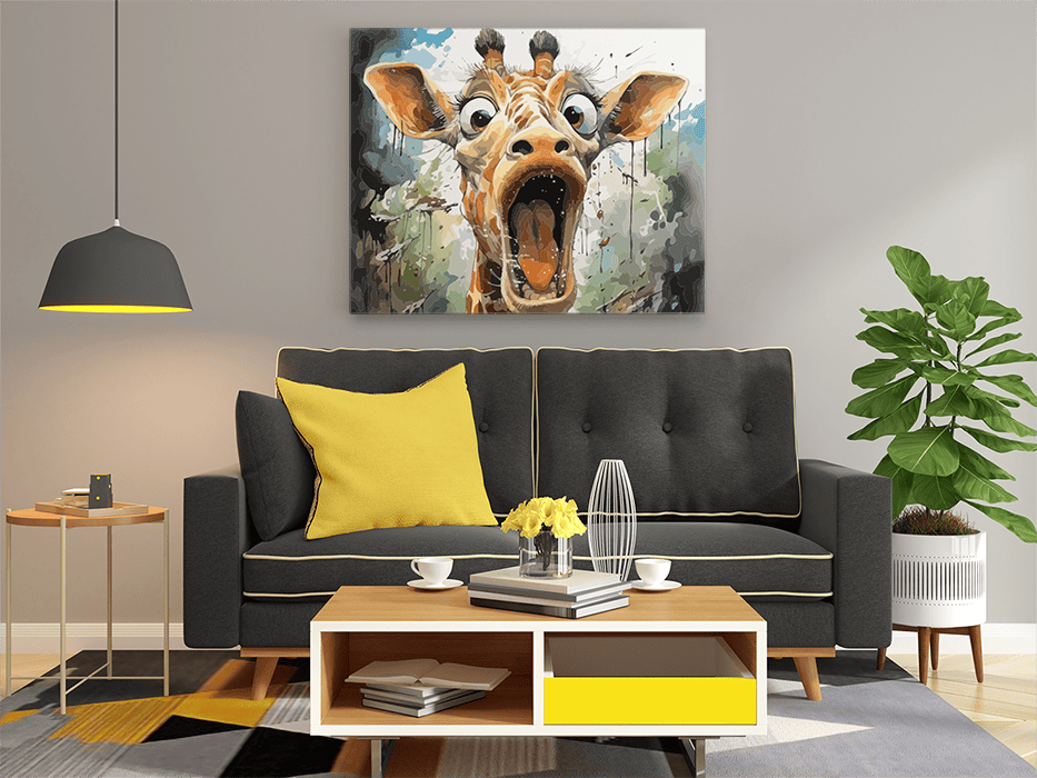 DIY Paint by numbers kit - Surprised Giraffe Paint by Numbers Kit