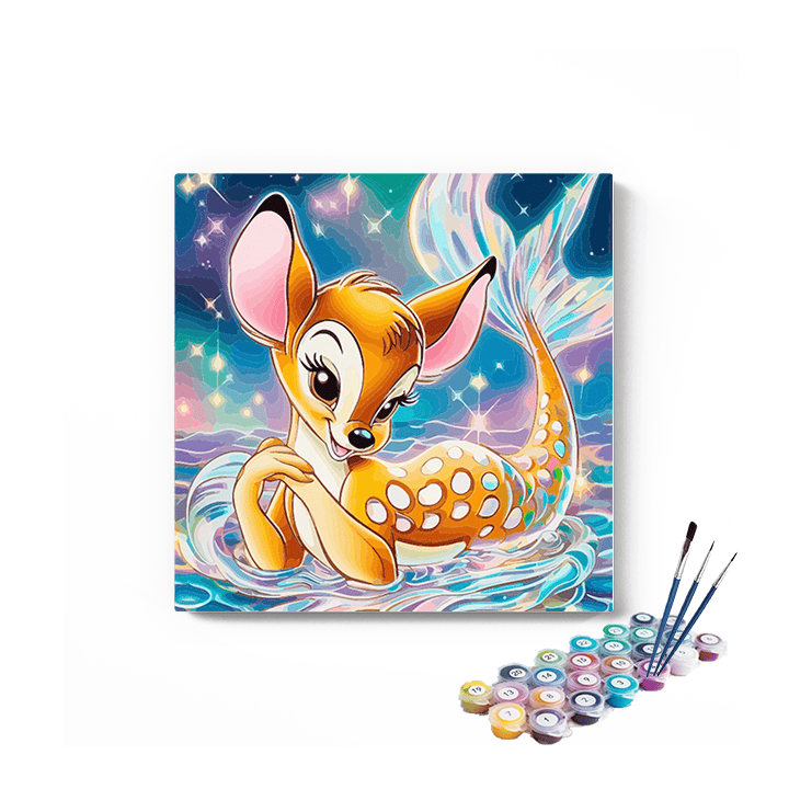 DIY Painting Kit -Magical Mermaid Fawn Paint by Numbers Kit