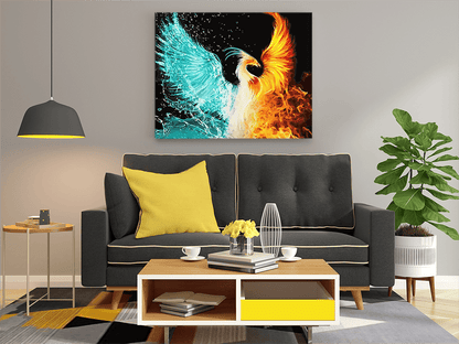 DIY Paint by numbers kit - Dual Element Phoenix Paint by Numbers Kit