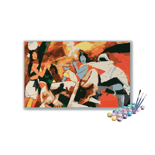 Five Horses By MF Husain paint by numbers