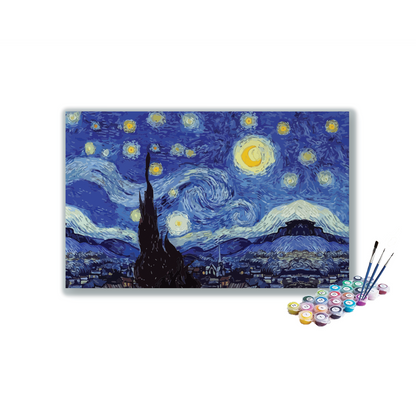 DIY Painting Kit -Starry Night Van Gogh Classic Paint by Numbers Kit