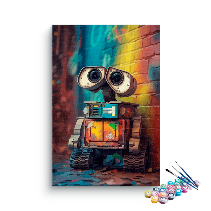 DIY Painting Kit -WALL-E in Graffiti Street Art Style Paint by Numbers Kit