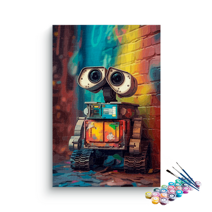 DIY Painting Kit -WALL-E in Graffiti Street Art Style Paint by Numbers Kit