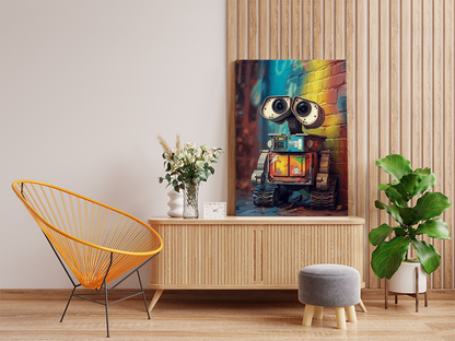 DIY Paint by numbers kit - WALL-E in Graffiti Street Art Style Paint by Numbers Kit
