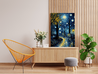 DIY Paint by numbers kit - Enchanted Forest Path by Moonlight Paint by Numbers Kit