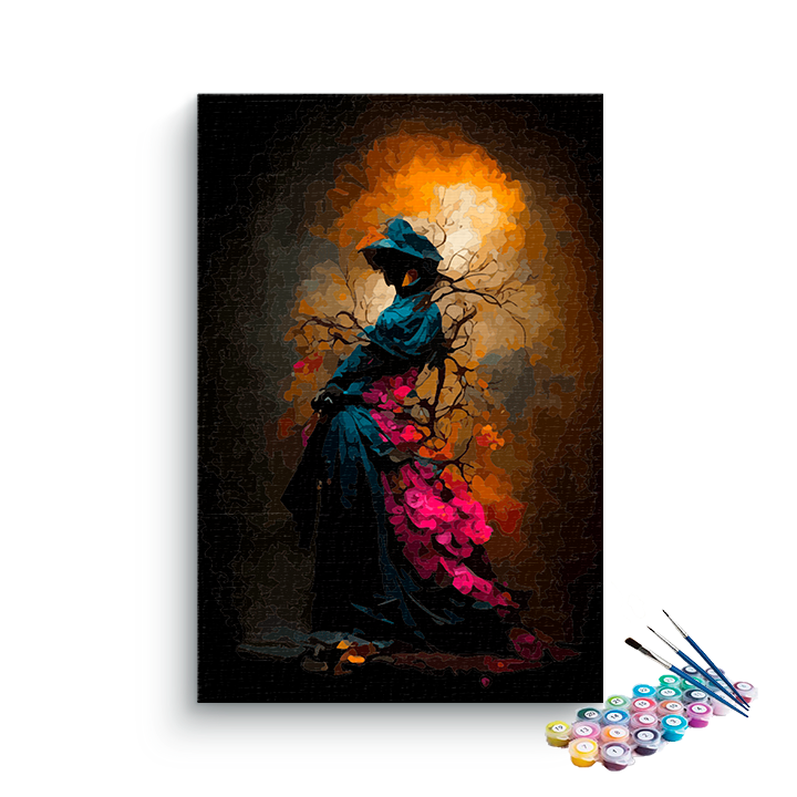 DIY Painting Kit -Enchanted Lady of the Blooming Forest Paint by Numbers Kit
