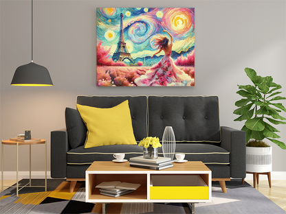 DIY Paint by numbers kit - Dancing Under the Starry Paris Sky Paint by Numbers Kit