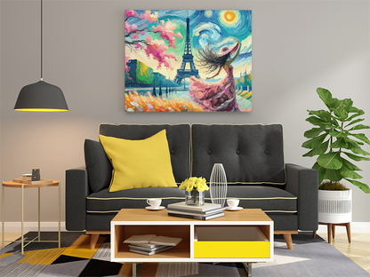DIY Paint by numbers kit - Dancing Girl by the Eiffel Impressionist Dream Paint by Numbers Kit