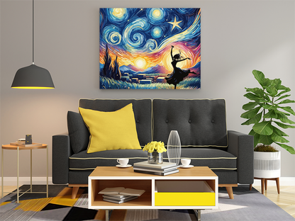 DIY Paint by numbers kit - Dancing Silhouette Under the Starry Night Paint by Numbers Kit