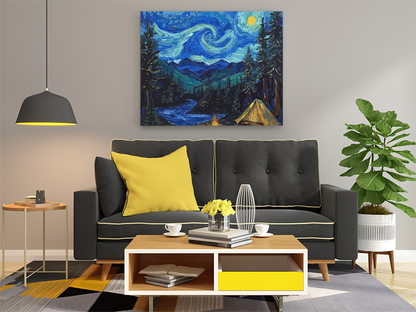 DIY Paint by numbers kit - Campfire Night Under the Starry Sky Paint by Numbers Kit