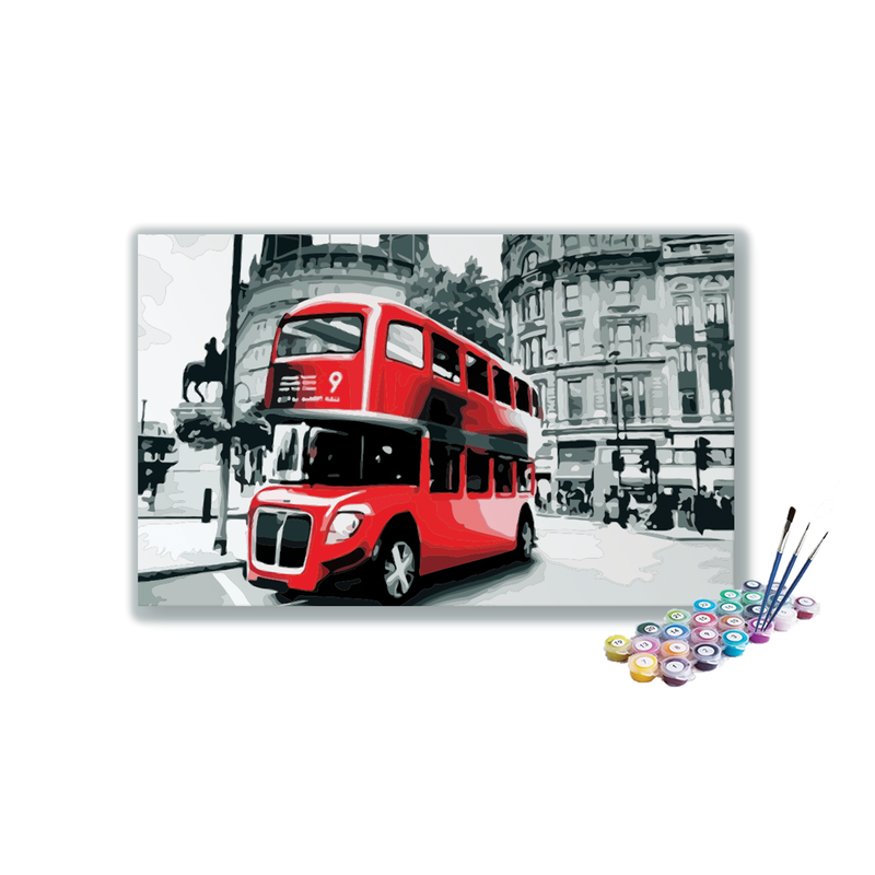 DIY Painting Kit -Iconic London Double-Decker Bus Paint by Numbers Kit