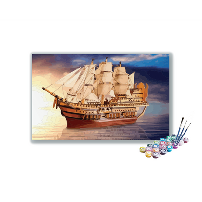 DIY Painting Kit -Majestic Sailing Ship Paint by Numbers Kit