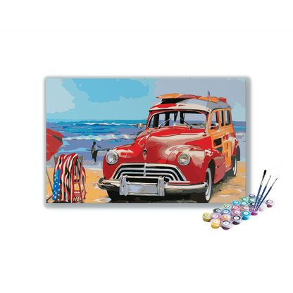 DIY Painting Kit -Retro Beach Cruiser Paint by Numbers Kit