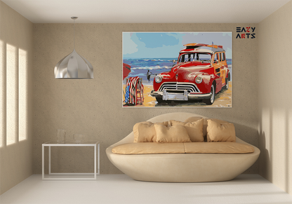 DIY Paint by numbers kit - Retro Beach Cruiser Paint by Numbers Kit