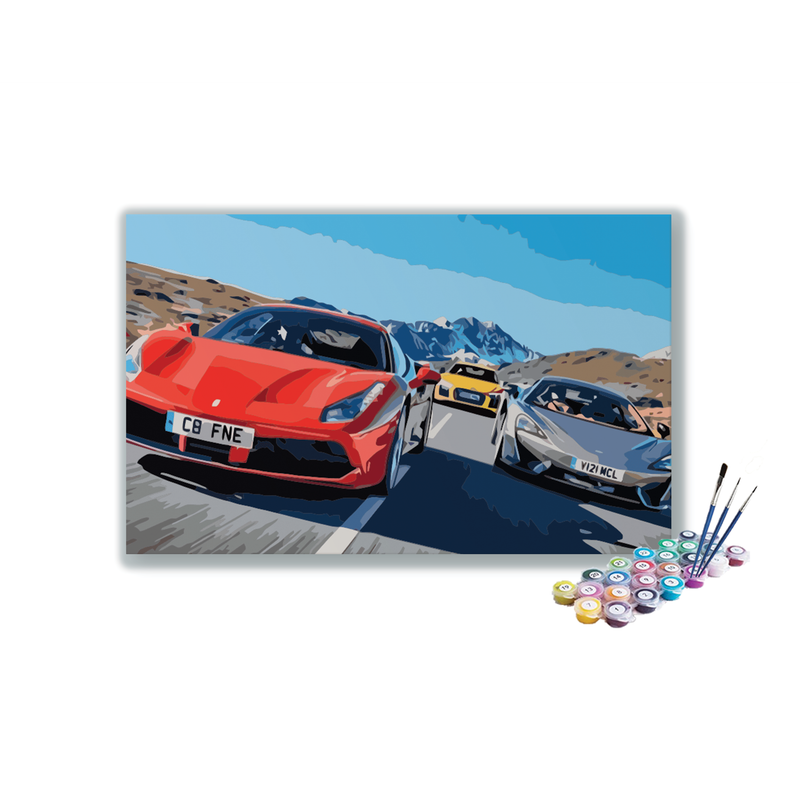 DIY Painting Kit -Supercar Speed Chase Paint by Numbers Kit