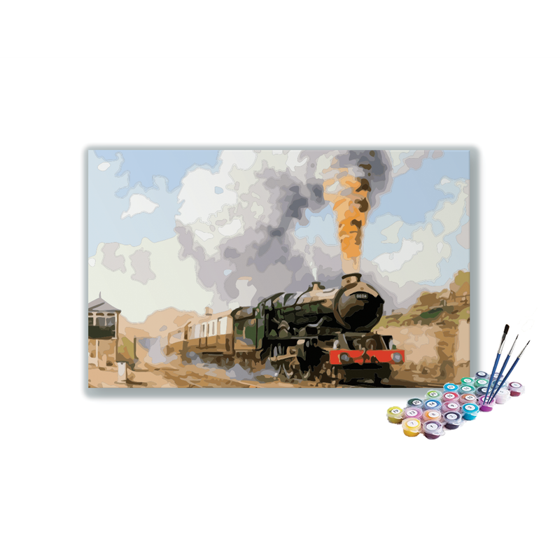DIY Painting Kit -Historic Steam Train Journey Paint by Numbers Kit