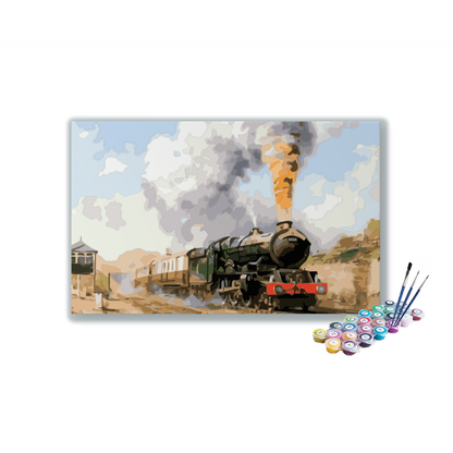 DIY Painting Kit -Historic Steam Train Journey Paint by Numbers Kit