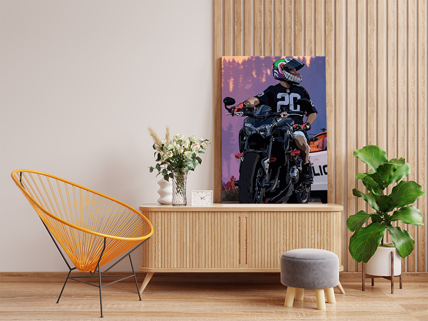 DIY Paint by numbers kit - Urban Biker Thrill Ride Paint by Numbers Kit