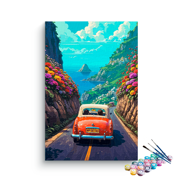 DIY Painting Kit -Scenic Coastal Drive Paint by Numbers Kit