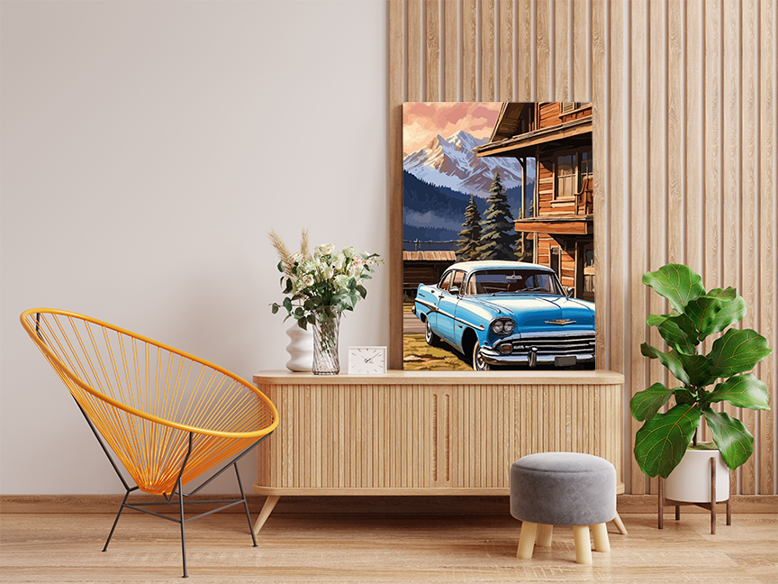 DIY Paint by numbers kit - Mountain Lodge Classic Car Paint by Numbers Kit