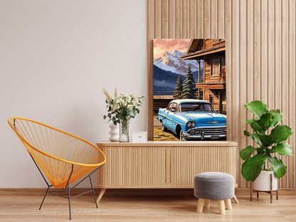 DIY Paint by numbers kit - Mountain Lodge Classic Car Paint by Numbers Kit