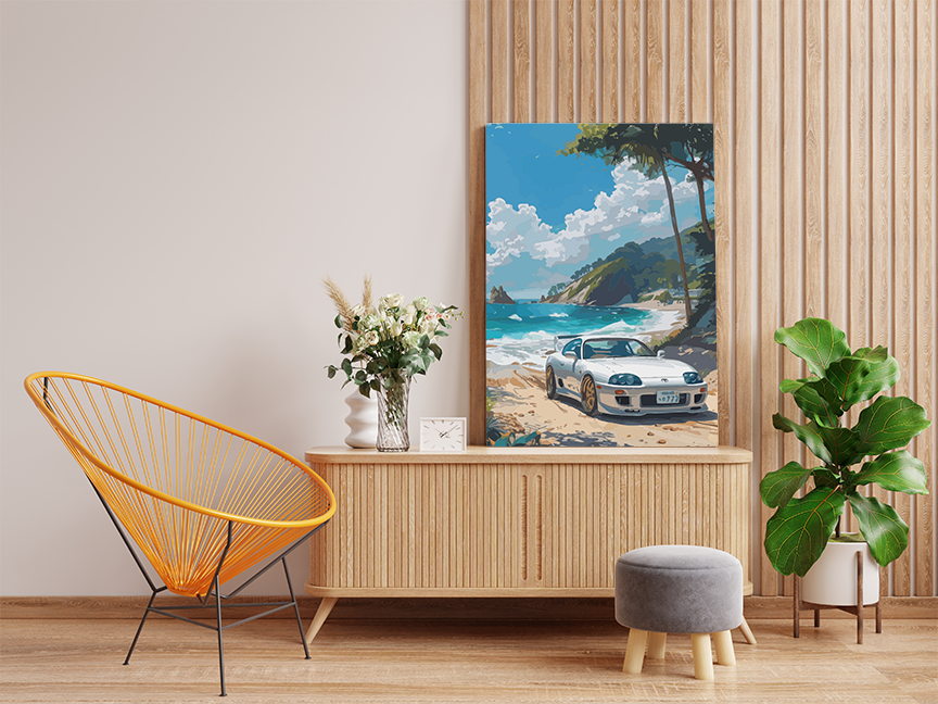 DIY Paint by numbers kit - Coastal Drive Supra Paint by Numbers Kit