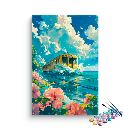 DIY Painting Kit -Tropical Train Journey Paint by Numbers Kit