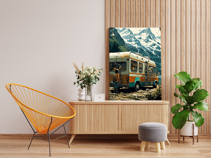 DIY Paint by numbers kit - Mountain Adventure Camper Van Paint by Numbers Kit