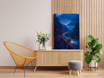 DIY Paint by numbers kit - Midnight Express: Mountain Train Journey Paint by Numbers Kit