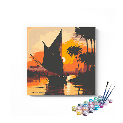 DIY Painting Kit -Sailboat Sunset Serenity Paint by Numbers Kit