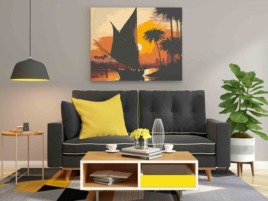 DIY Paint by numbers kit - Sailboat Sunset Serenity Paint by Numbers Kit